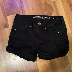 American Eagle Low Rise Black Jean Shorts